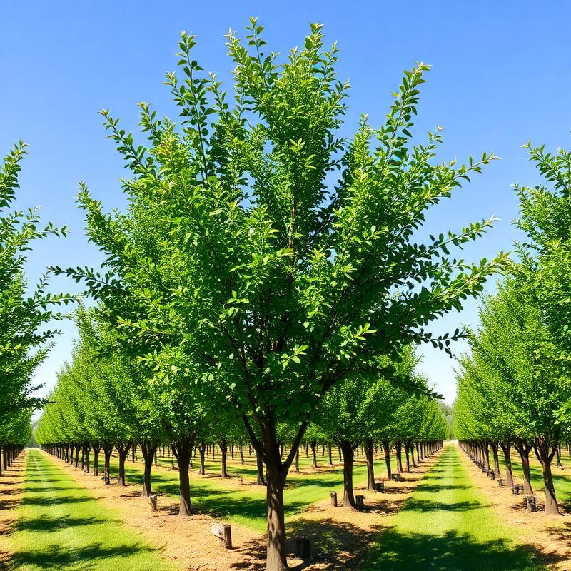 Healthy freshly trimmed pecan trees